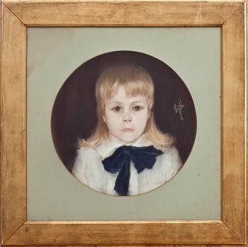 OKÄND KONSTNÄR, pastell, monogramsignerad.