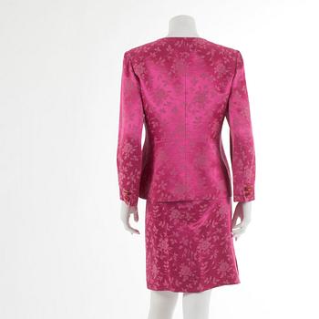 YVES SAINT LAURENT, dräkt bestående av kavaj samt kjol, fransk storlek 44.