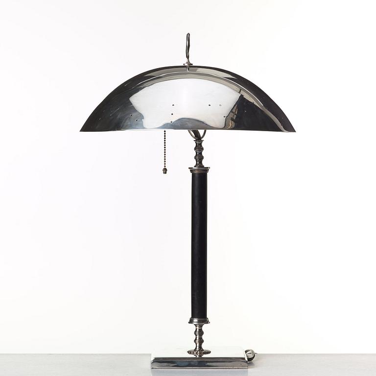 Elis Bergh, attributed to, a Swedish Grace silver plated table light, C G Hallberg, Sweden 1920's.