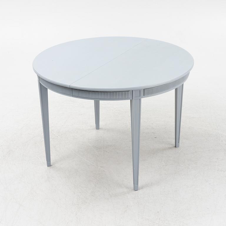 A gustavian style painted dining table, second half of the 20th century.