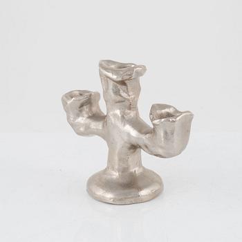 Dan Wolgers, Dan Wolgers, 'Källa (Candle-stick)'. Candelabrum for three candles in silver-plated bronze, 200...