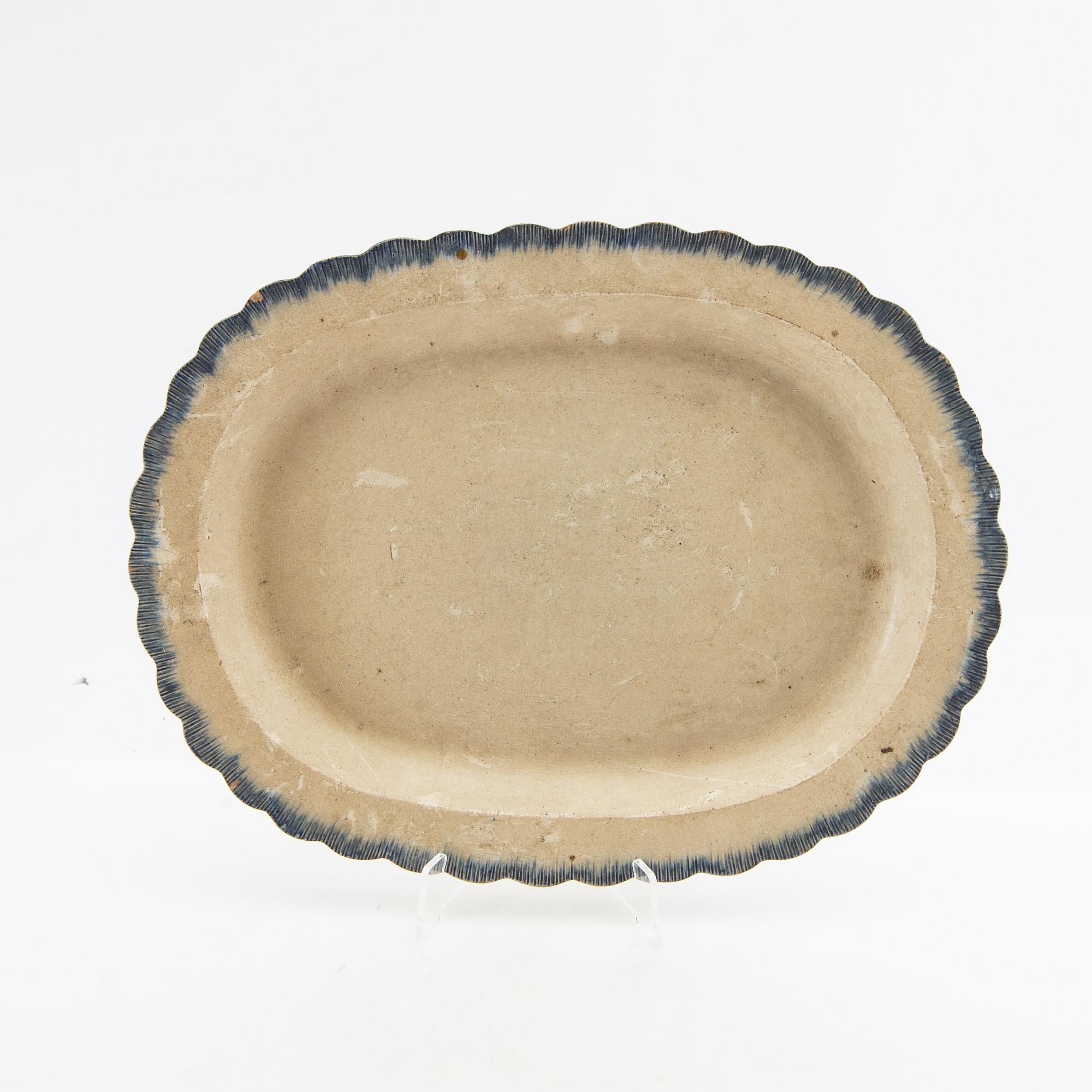 Servisdelar 7 st John Rogers & Son Longport England 1800-talets första hälft fajans.