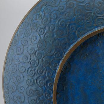 A large Japanese cloisonné dish, 20th century.