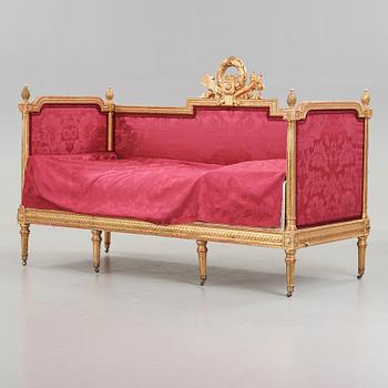 A Gustavian bed "Lit à l'anglaise", attributed to Erik Öhrmark (master in Stockholm 1777).