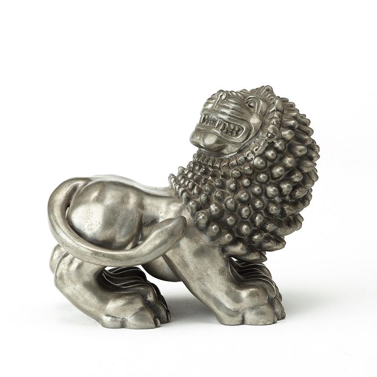 An Anna Petrus cast pewter lion, Svenskt Tenn Stockholm 1952.