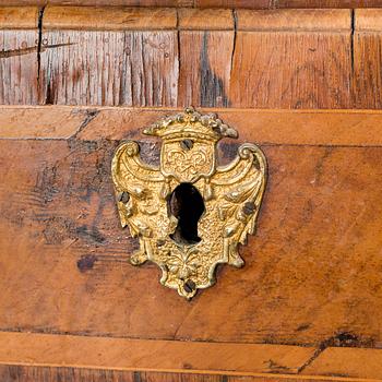 A Swedish mid 18th century late Baroque chest of drawers.