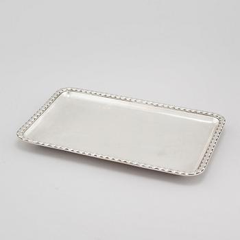 A serving tray in silver, By K Andersson in Stockholm, 1917. Weight 466 g.