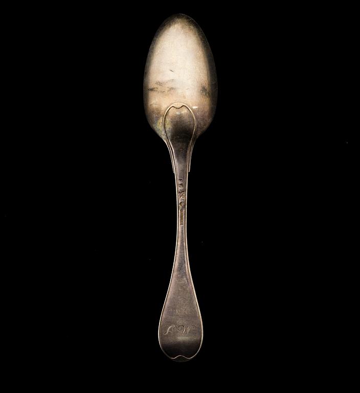 SPOONS 6 PIECES, silver, Luleå 1812, Johan Bergman's widow, weight 386 g.