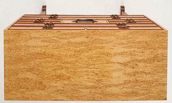Josef Frank, a birch burrwood and padouck cabinet on stand, model 2215, Svenskt Tenn Sweden probably 1960-70's.