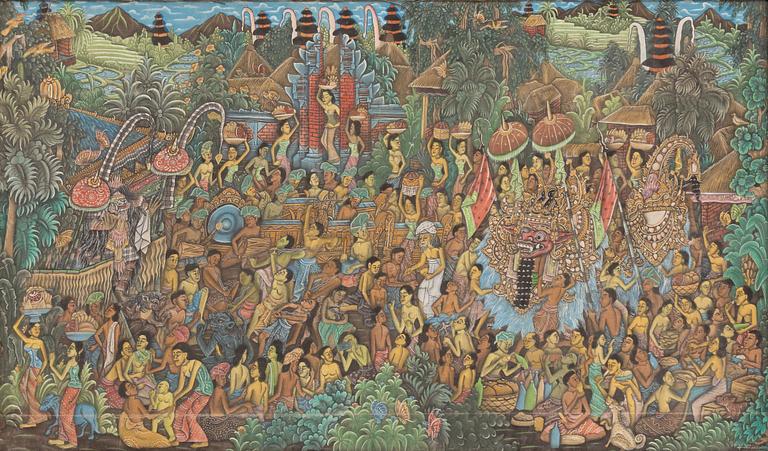 Oidentifierad konstnär, "Motiv från Batuem", Bali, 1900-tal.