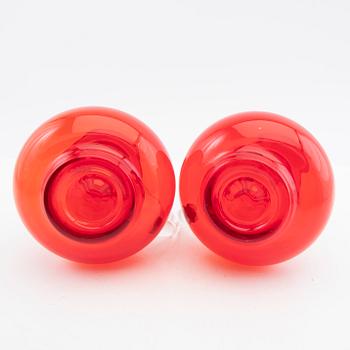 Tamara Aladin, Decanters, 2 pcs, glass, "Cleopatra", Riihimäen Lasi, 1970-1976.