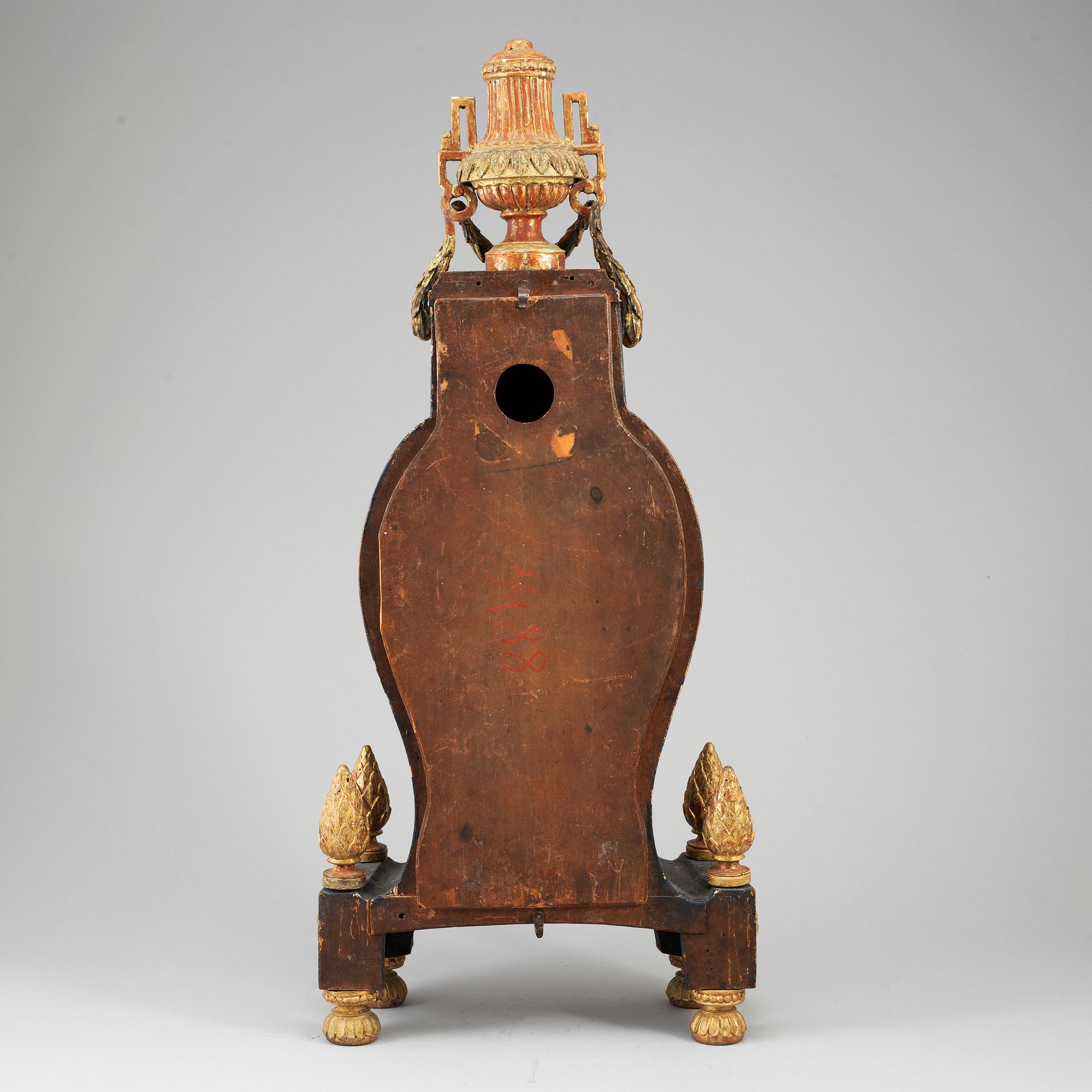 A North European mantel clock, late 18th century.