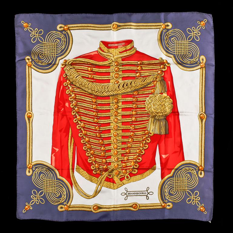 A late 1960s silk scarf by Hermès, "Brandenbourg".