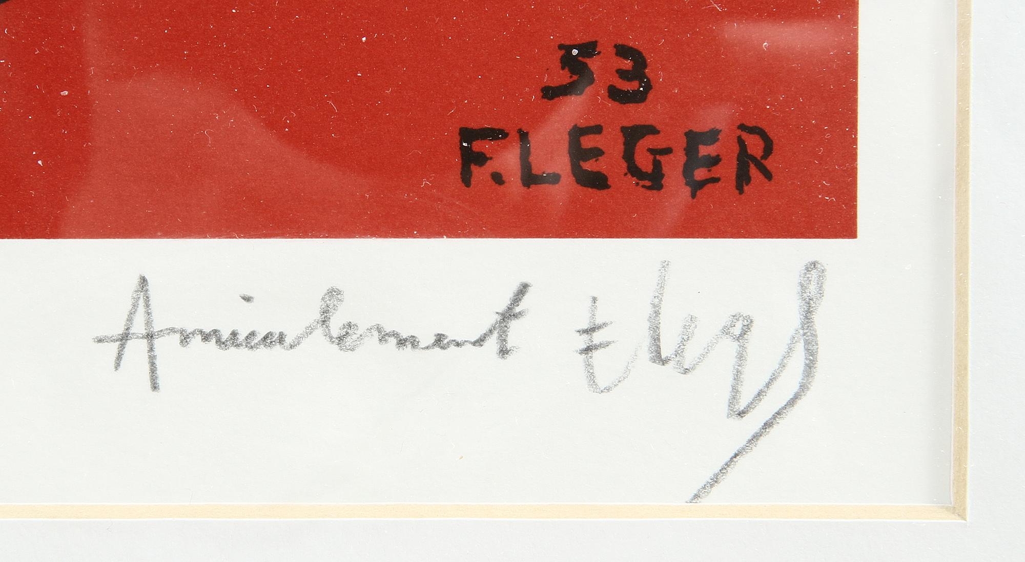 FERNAND LÉGER, efter, färglitografi, bär påskrift i blyerts.