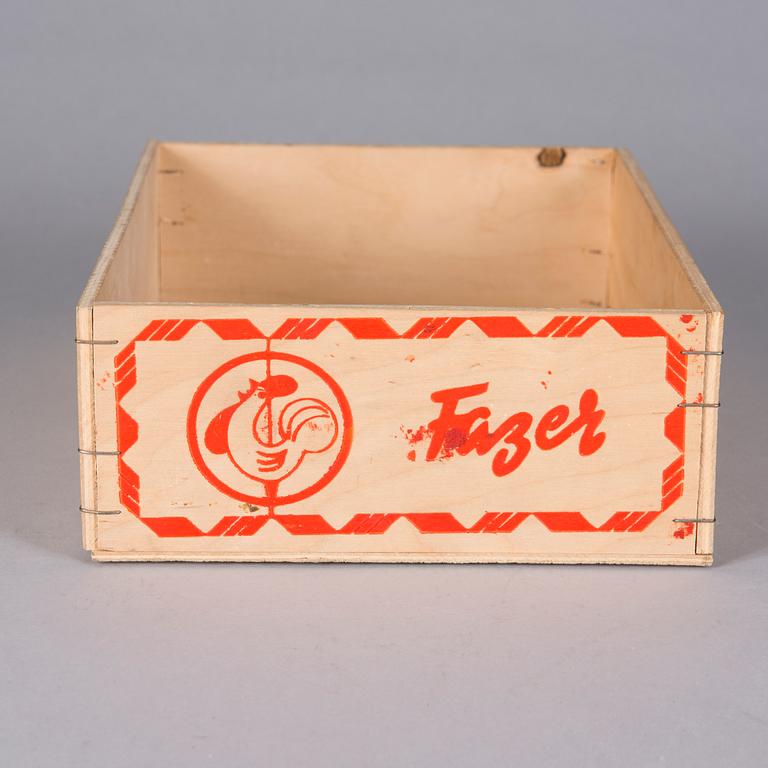 TRYCKPLÅTAR, 3 st, DOSA och LÅDA, Karl Fazer, Helsingfors.