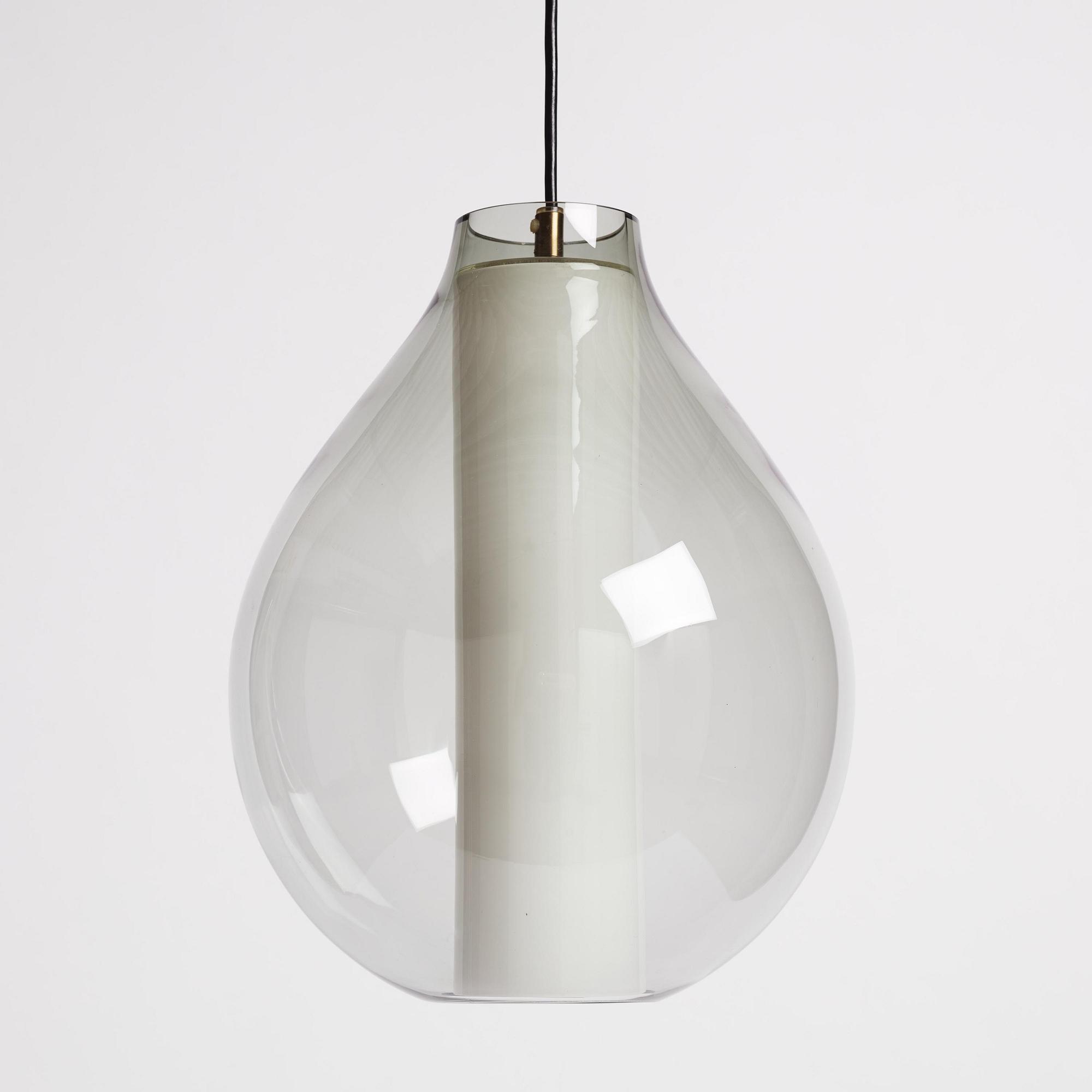 Carl Fagerlund, taklampa, "Droppe", modell "RD 1390", Orrefors, 1950-60-tal.