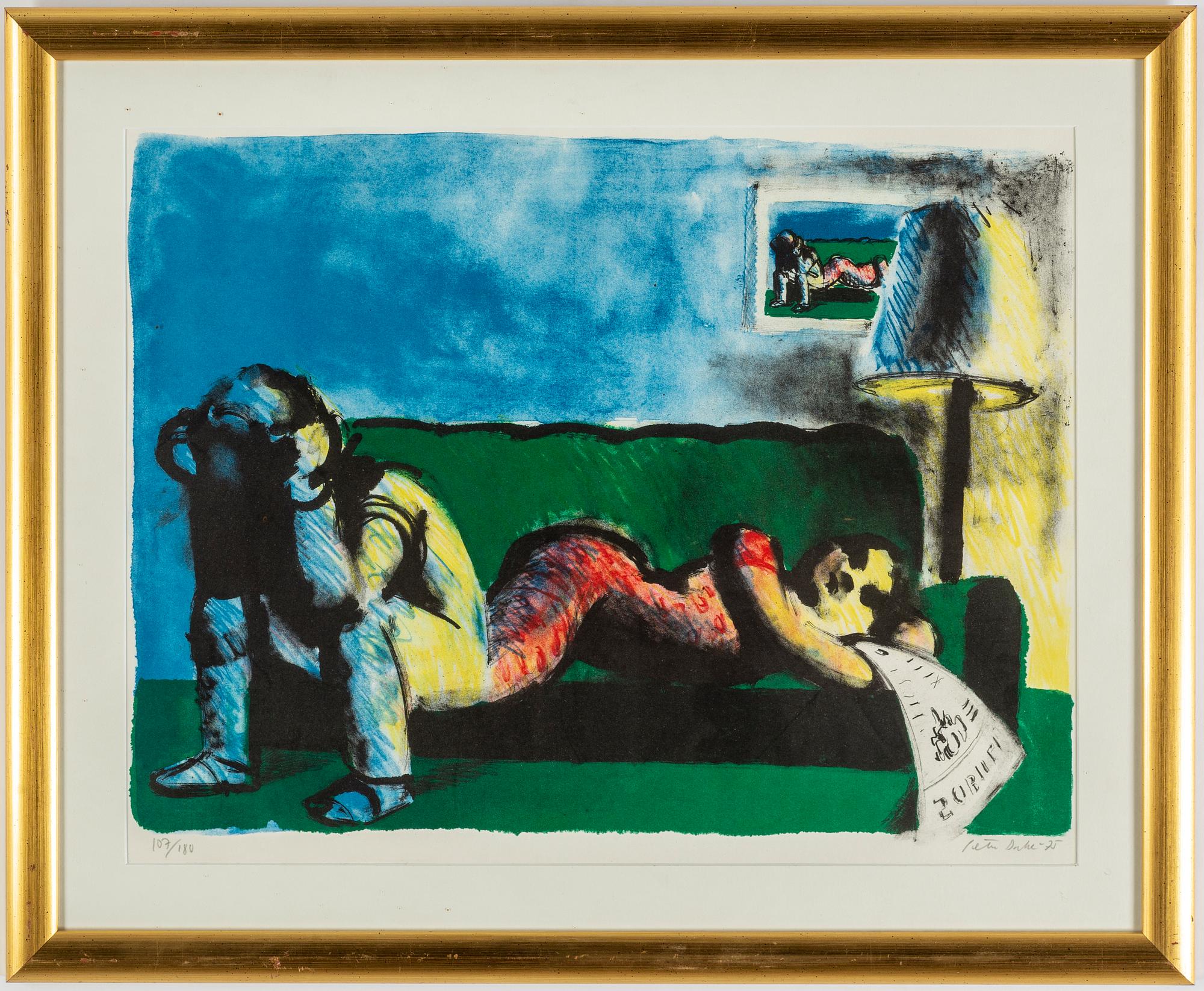 PETER DAHL, lithograph in colours, signed Peter Dahl, dated -75 and numbered 107/180 in pencil.