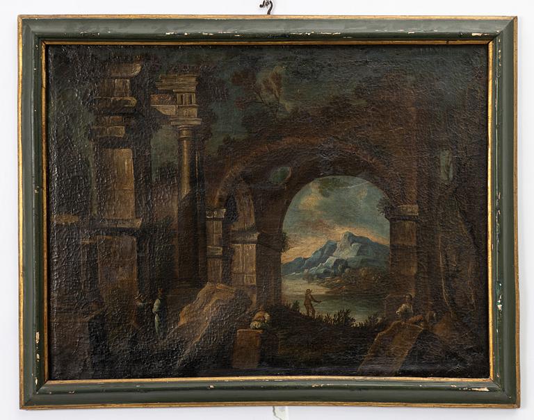 Italiensk skola. 1700-tal. Dörröverstycken, ett par.