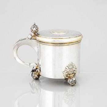 A Swedish late baroque parcel-gilt silver tankard, mark of Jeremias Britt, Kalmar (1736-1742).