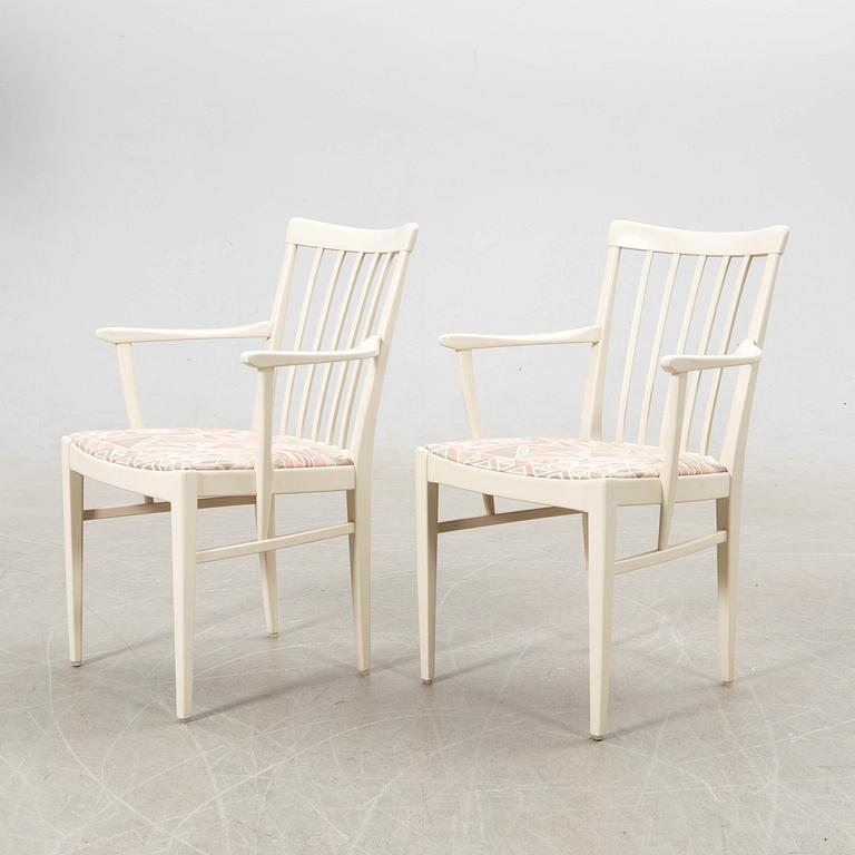 Carl Malmsten, armchairs, a pair, "Herrgården", Åfors Möbelfabrik, late 20th century.