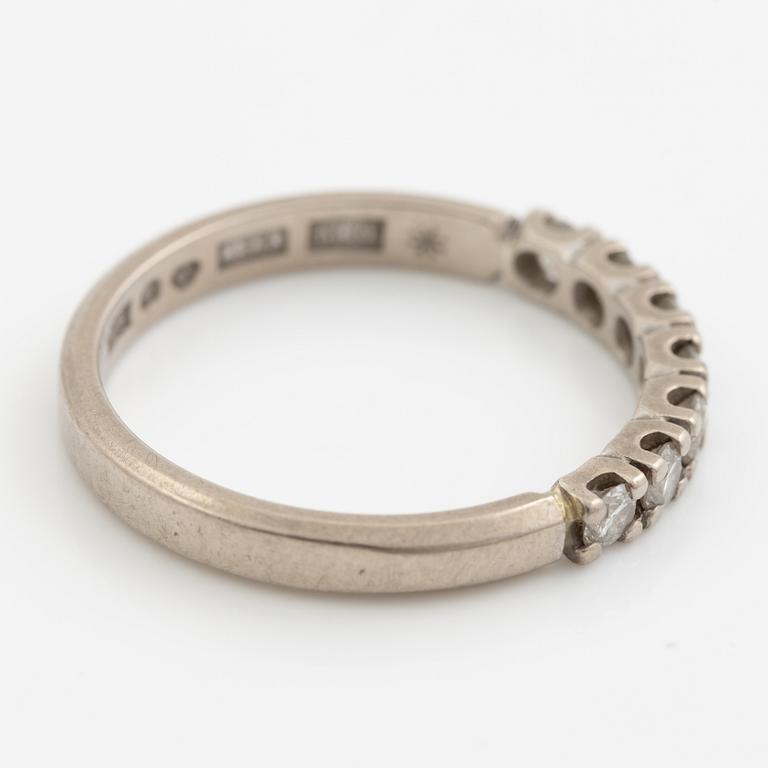 Ring, half eternity band, Strömdahls, 18K white gold set with brilliant-cut diamonds.