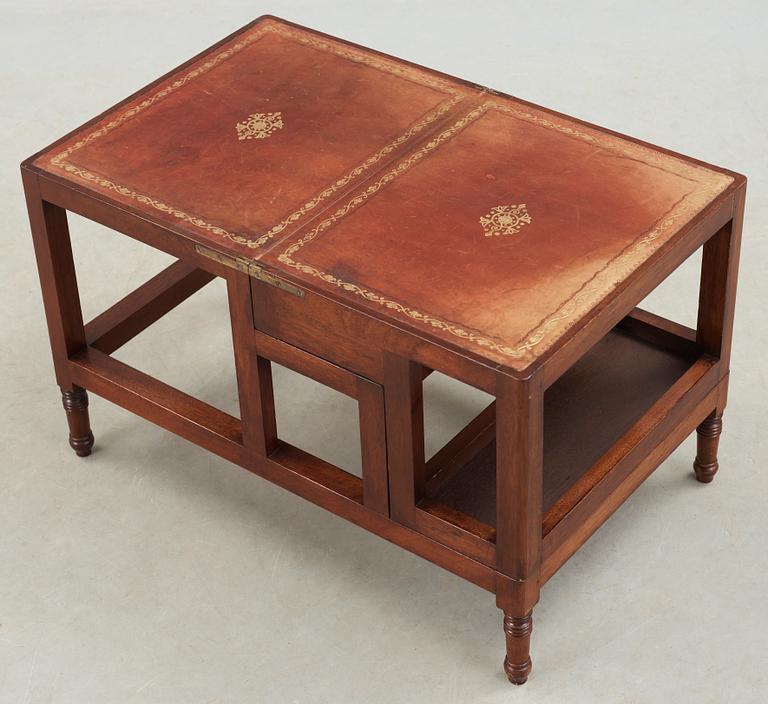 BIBLIOTEKSSTEGE / BORD, engelsk stil, 1900-tal.