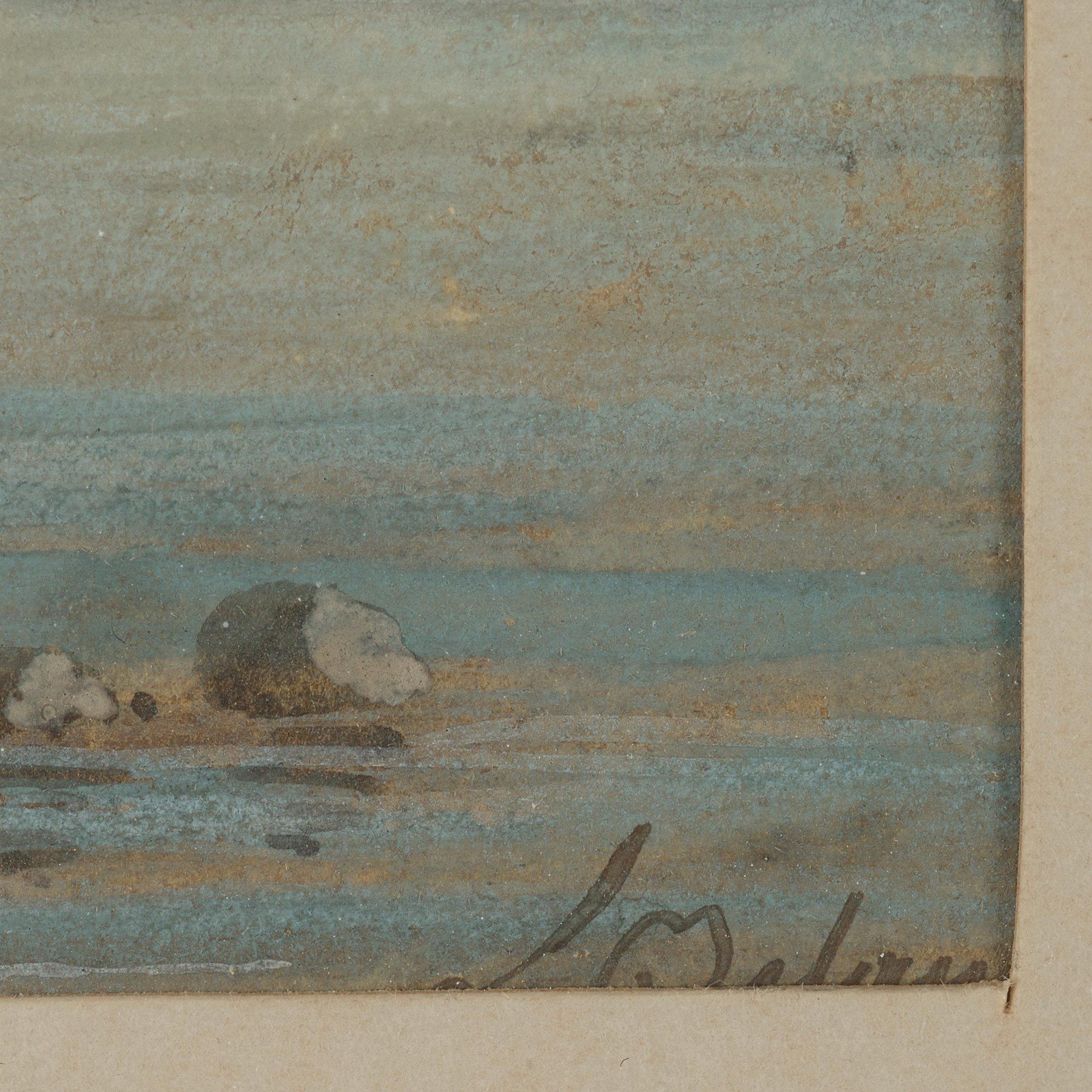 Louis Belanger, Fishermen by a river and ruins.