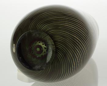 An Edward Hald 'slipgraal' glass vase, Orrefors 1955.