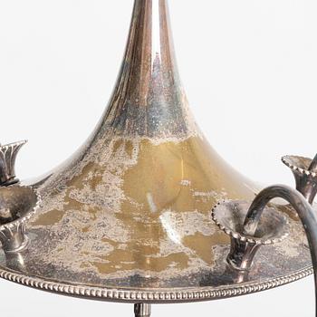 Elis Bergh, Attributed to. Ceiling lamp, silver plate, Swedish Grace, 1920s-30s.