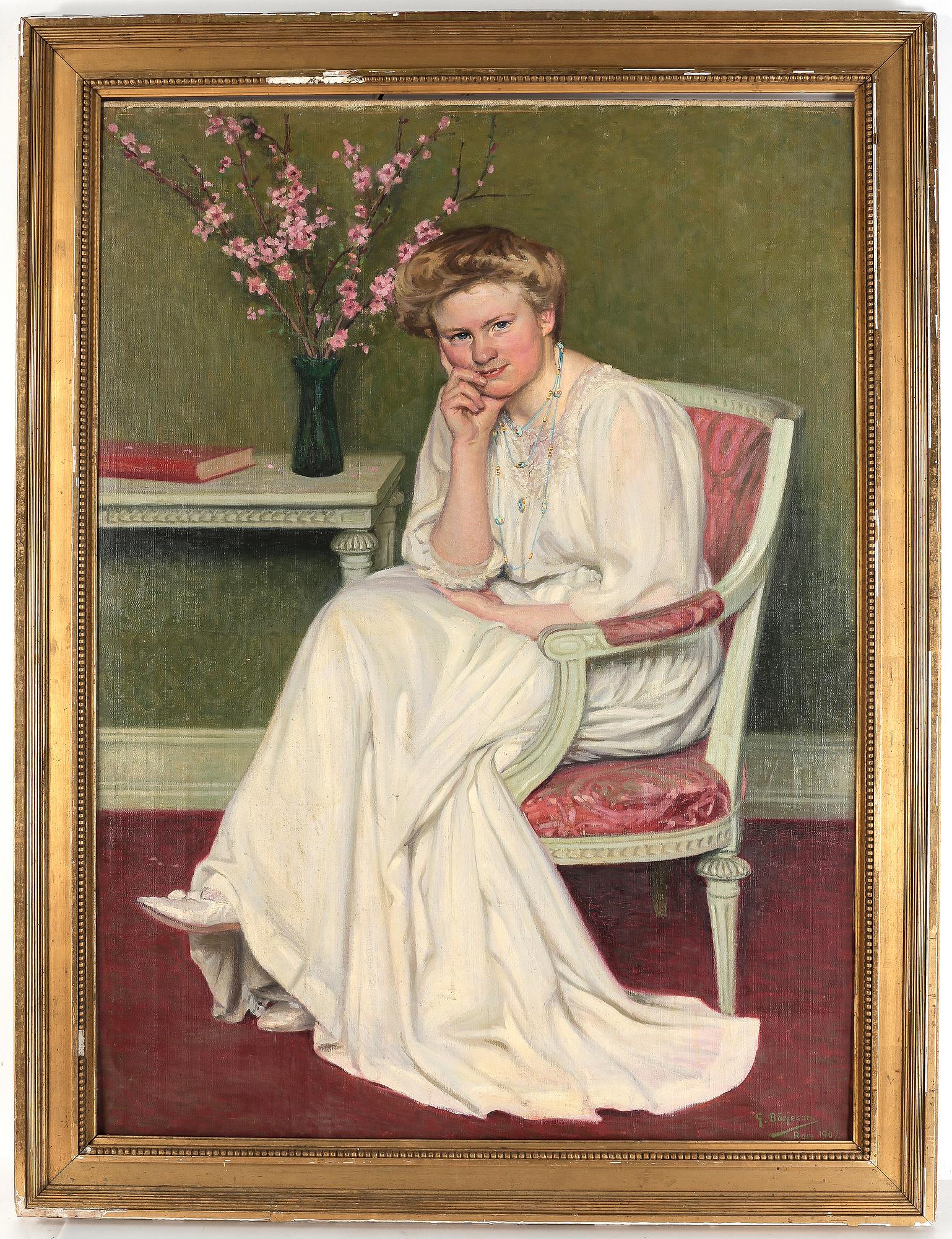 GUNNAR BÖRJESSON, olja på duk, signerad samt daterad Rom 1907.