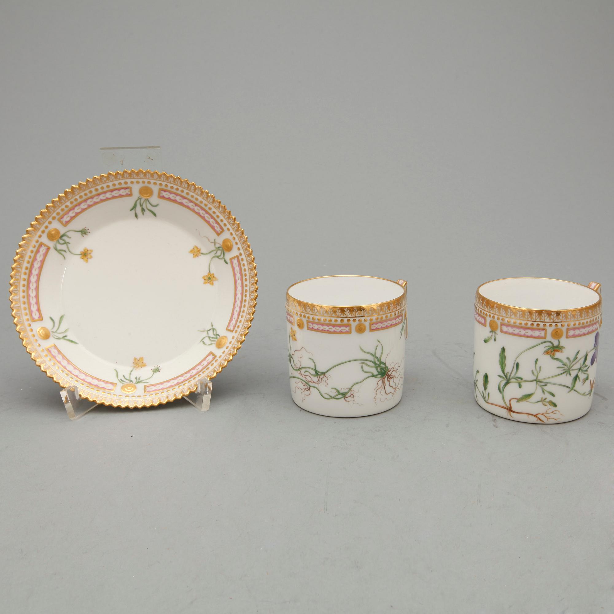 KOPPAR 2st SAMT FAT, "Flora Danica", Royal Copenhagen.