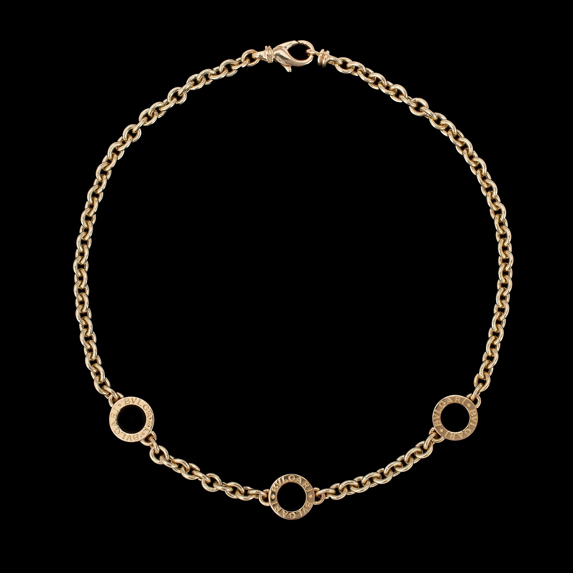 NECKLACE, Bulgari, gold and onyx.