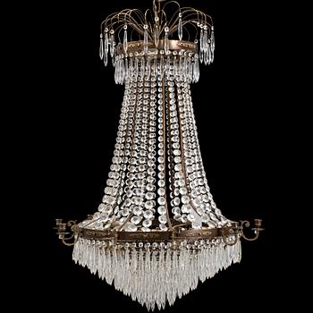 A CHANDELIER, Empire-style, second half of the 20th century.
