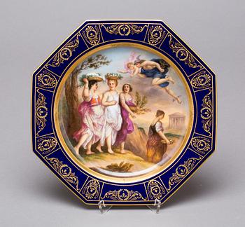 TALLRIK, porslin, Wien. 1800-tal.