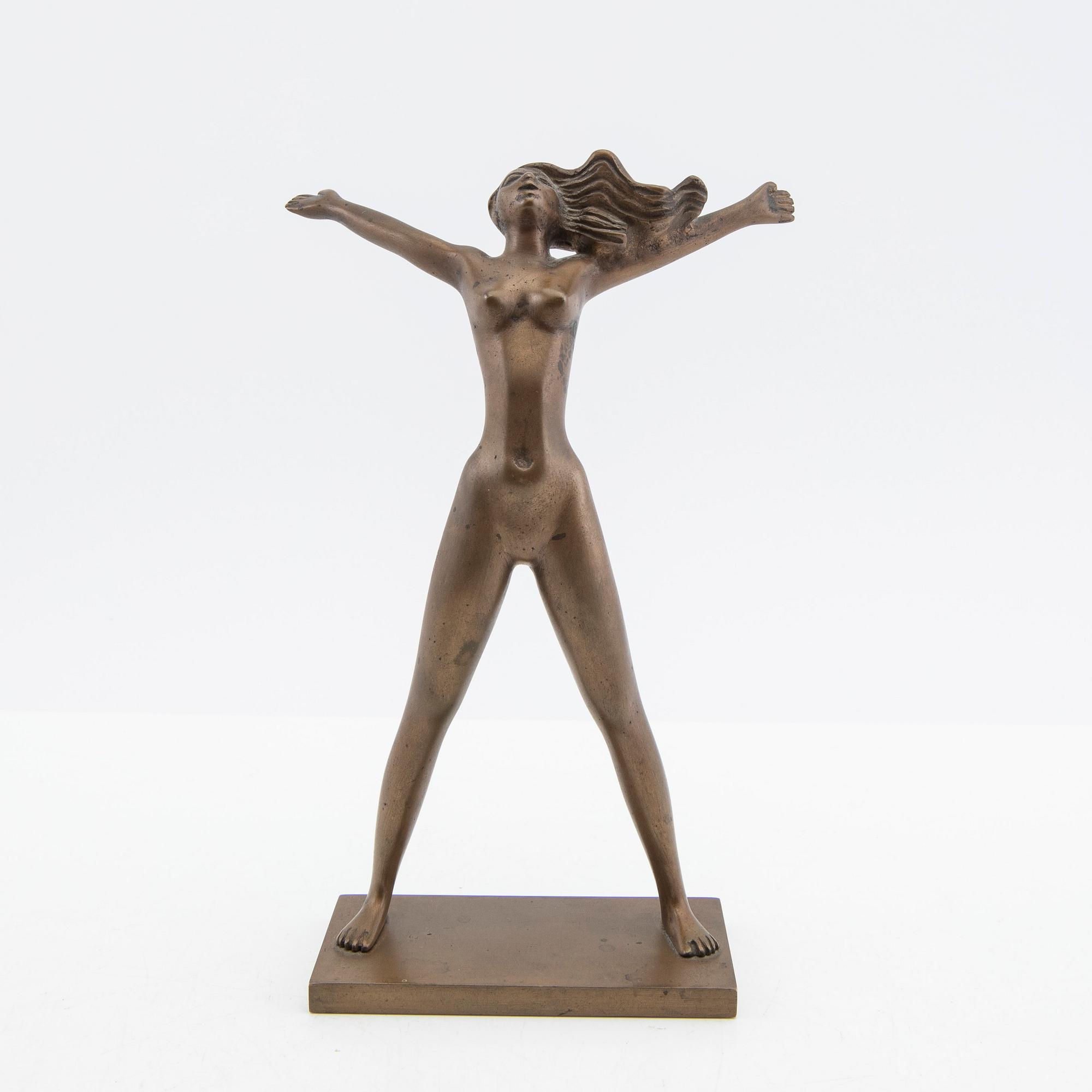 Stig Blomberg, Sculpture "The Leisure Girl" bronze, Ystad-Bronze.