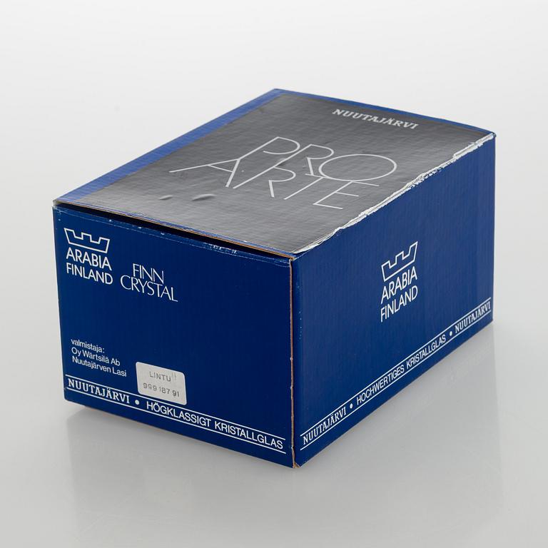 Oiva Toikka, glasfågel, signerad Oiva Toikka Nuutajärvi Notsjö Turun Sanomat 1986.