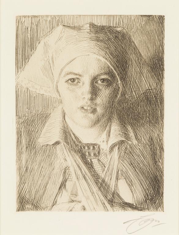 ANDERS ZORN, etching, 1918, signed.