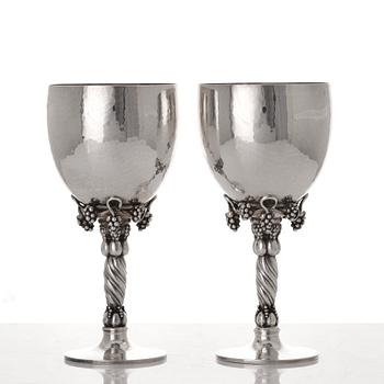 Georg Jensen, vinglas, ett par, Köpenhamn 1988 & 1996, sterling silver, designnr 263.