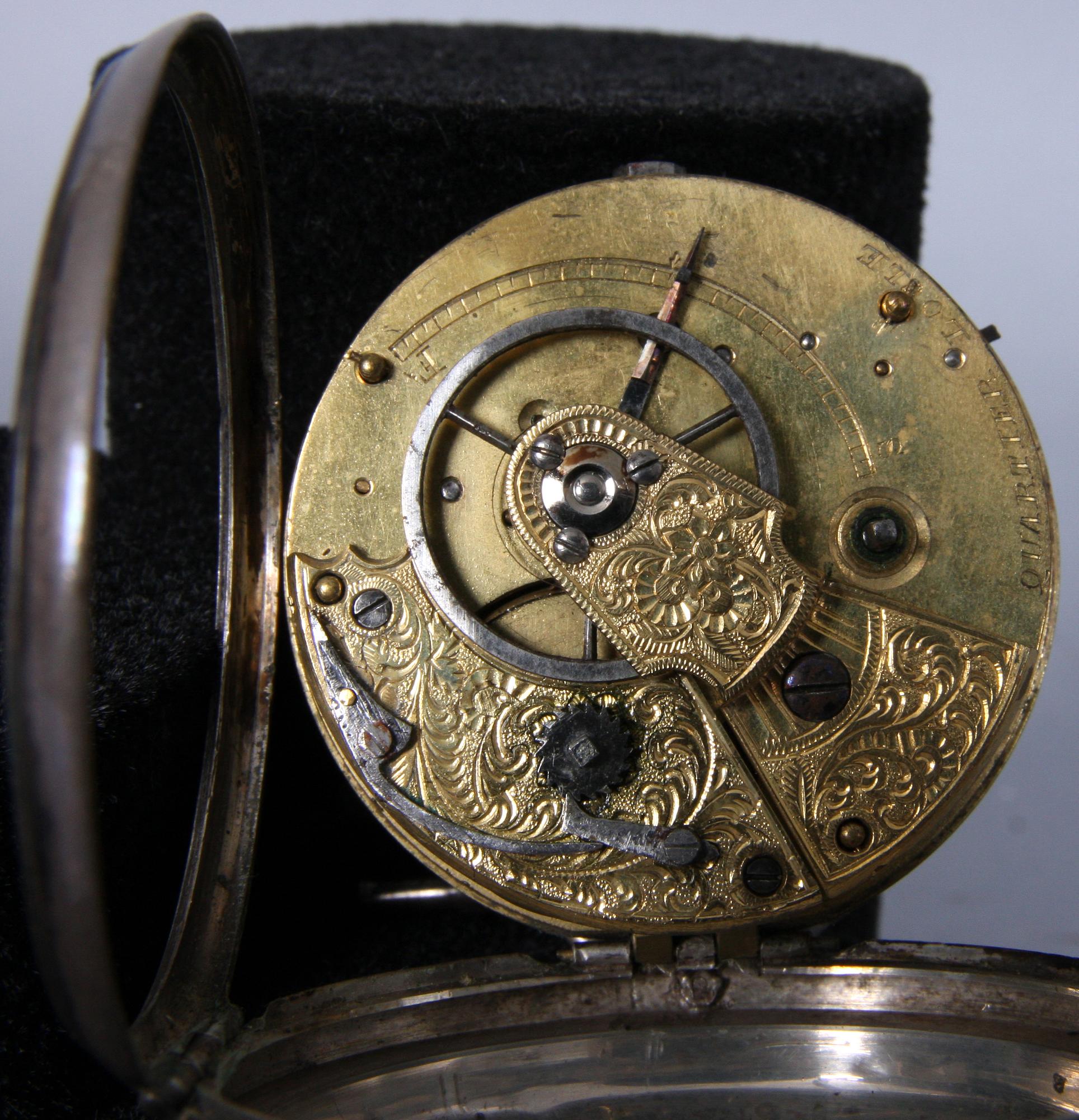 FICKUR, delvis silver, 1700/1800-tal.