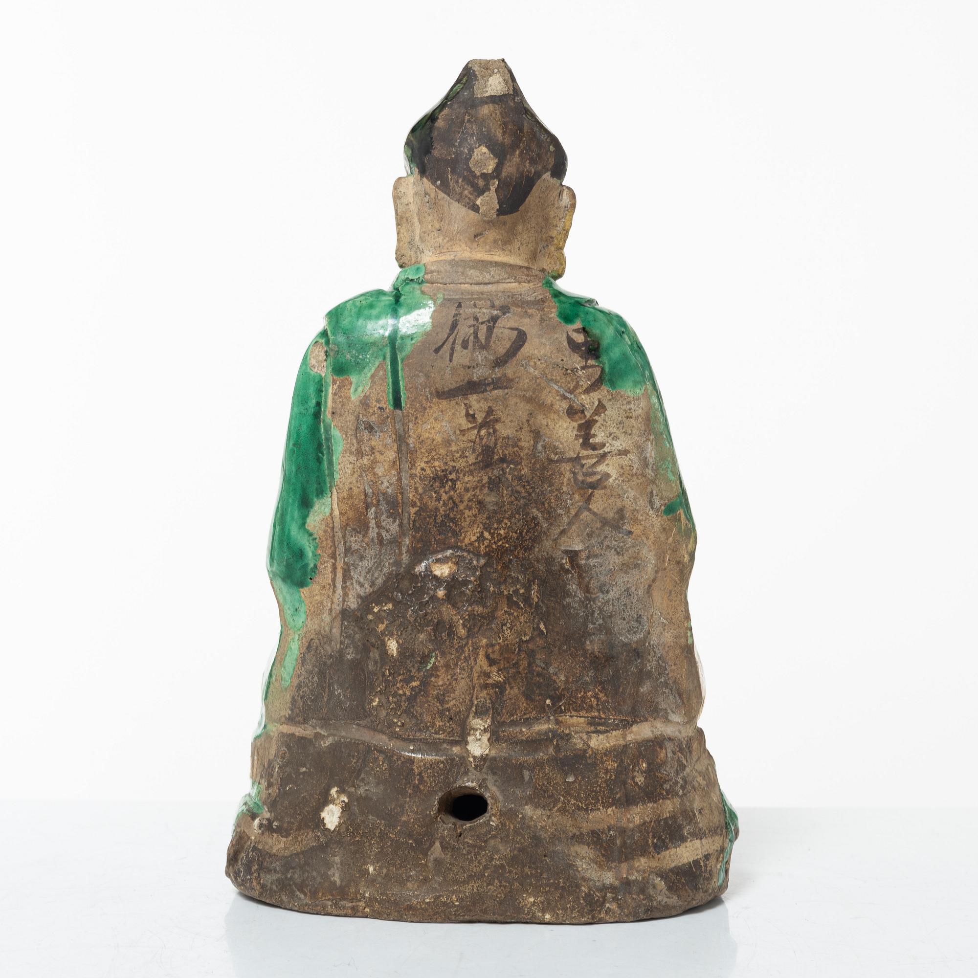 Buddha, glaserat lergods, sen Ming-/tidig Qingdynasti, 1600-tal.