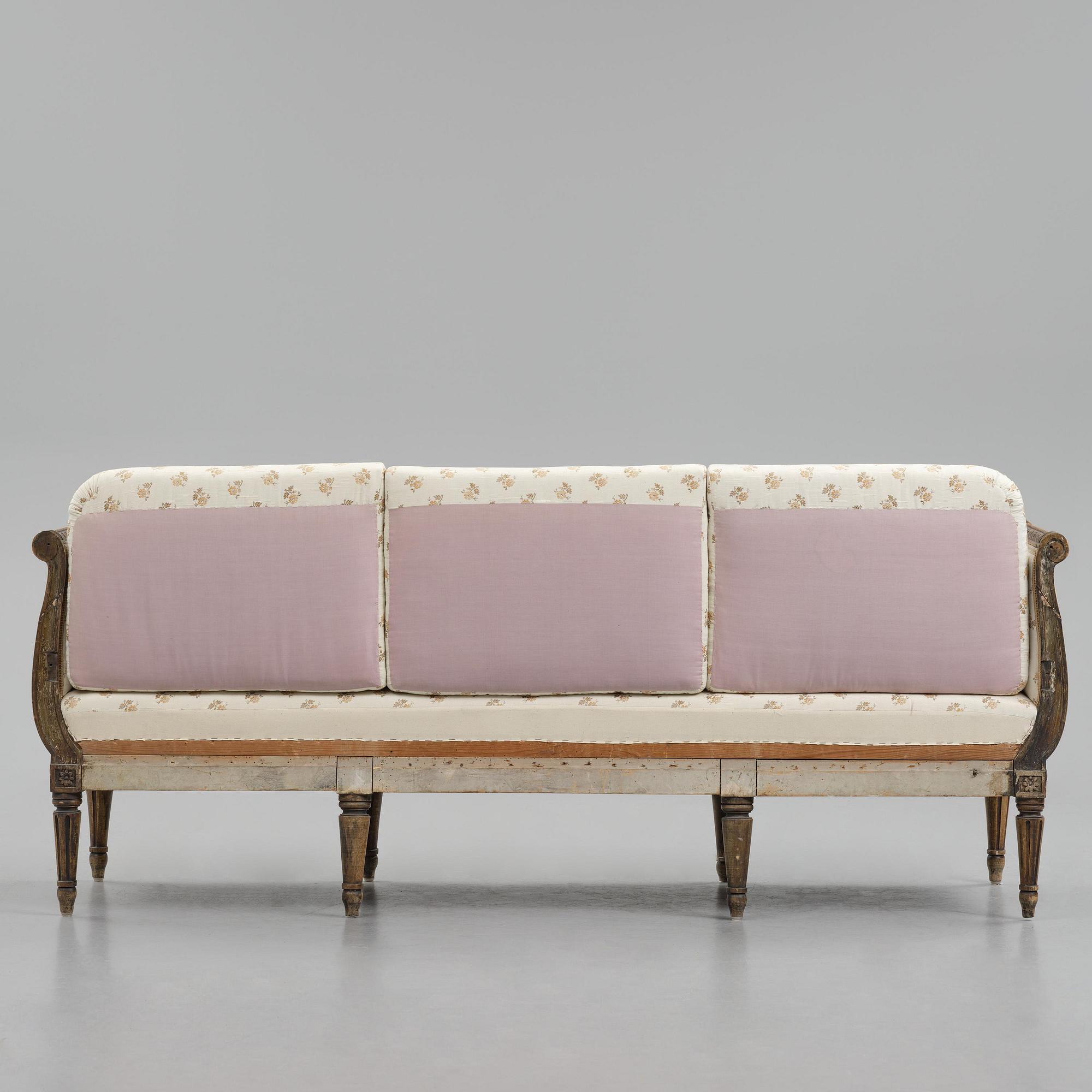 A Gustavian sofa by E. Öhrmark (master in Stockholm 1777-1813).