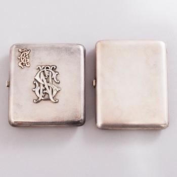 Two silver cigarette cases, Saint Petersburg, late 19th Century and Wiborg 1927.