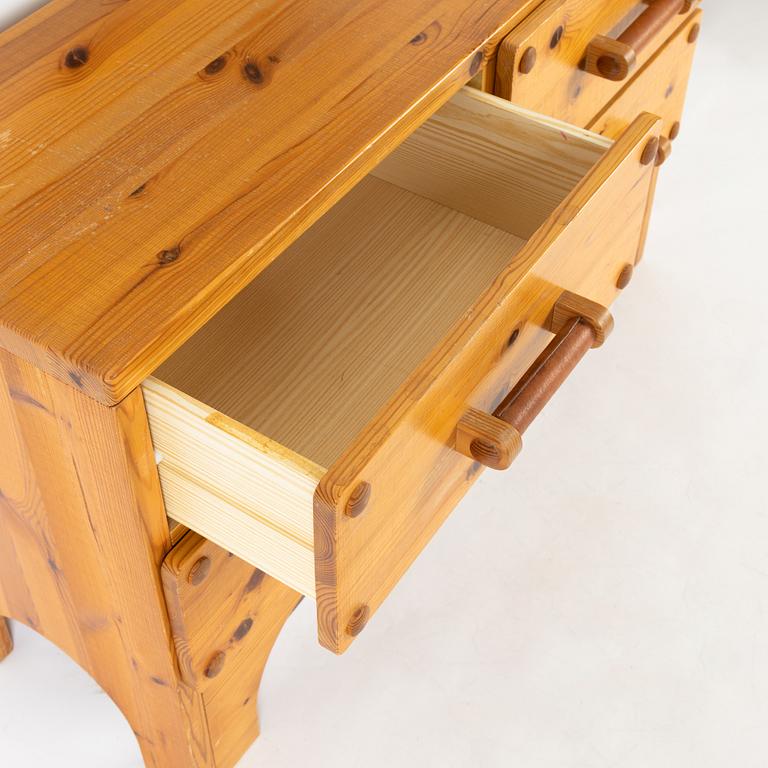 Christian Langeström, a pine mirror and dresser, Fröseke, Sweden, 1970's.