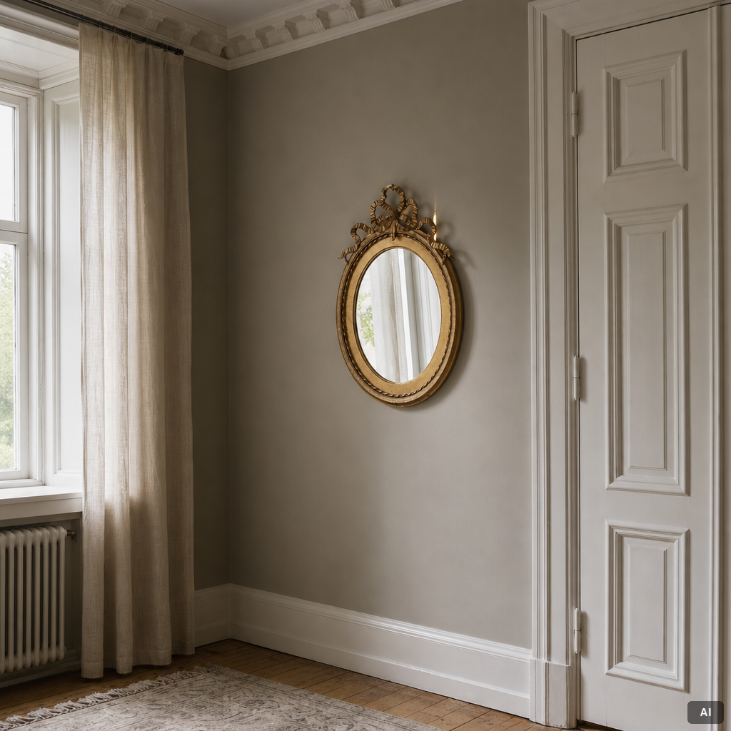 A Gustavian style mirror, early 20th Century.