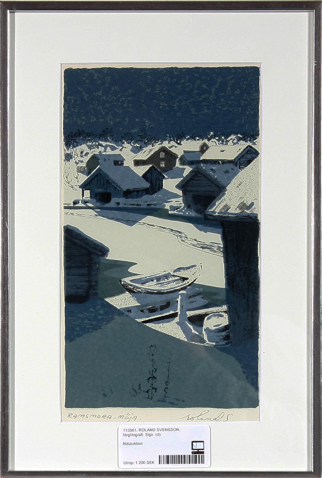 ROLAND SVENSSON, färglitografi. Sign.