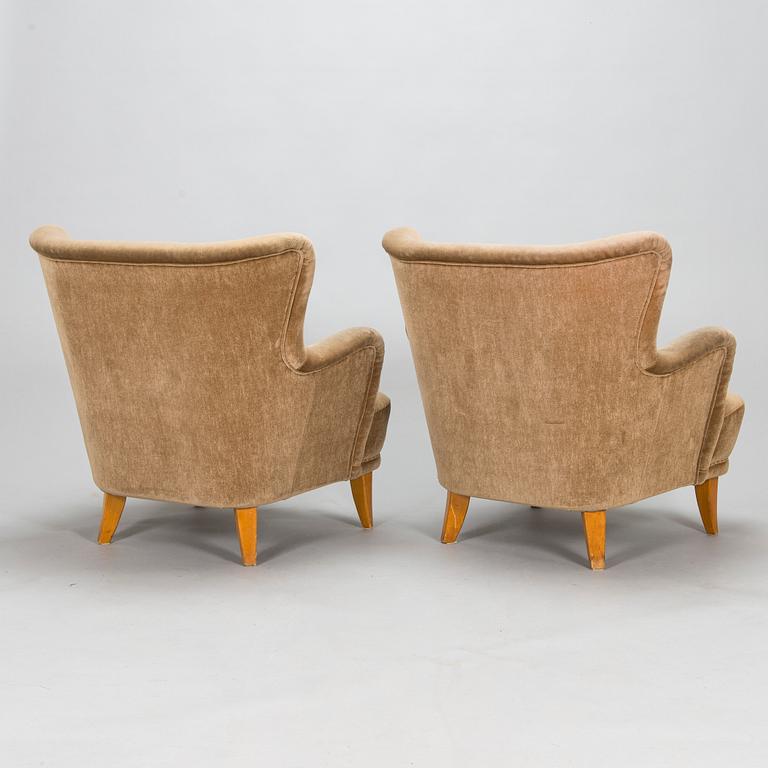 Ilmari Lappalainen, a pair of 1950's 'Laila' armchairs for Asko, Finland.