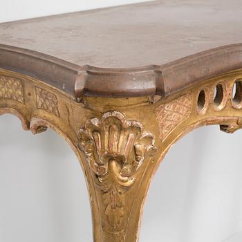 A rococo style console table,