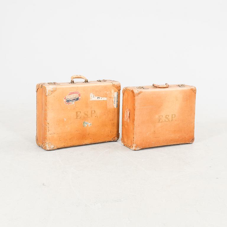 A set of two suitcases "Unica" from Tidan AB Mariestad first half of the 20th century.