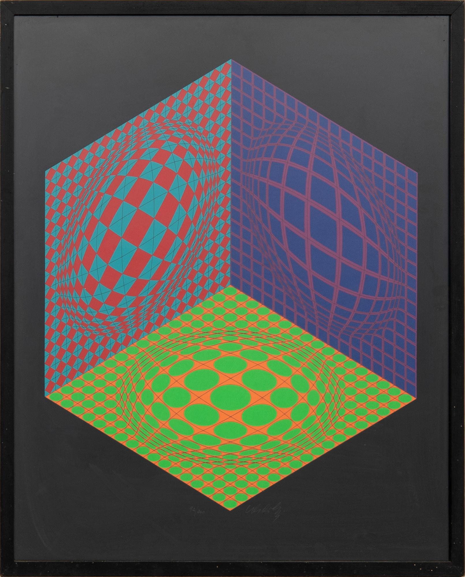 Victor Vasarely, Colour serigraph, untitled.