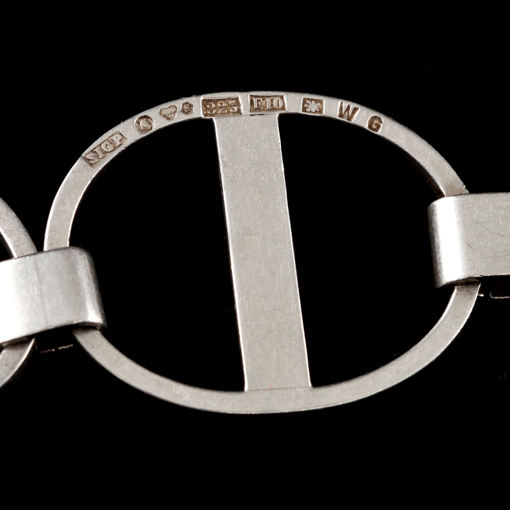 A Sigurd Persson sterling necklace and bracelet, Stockholm 1979.
